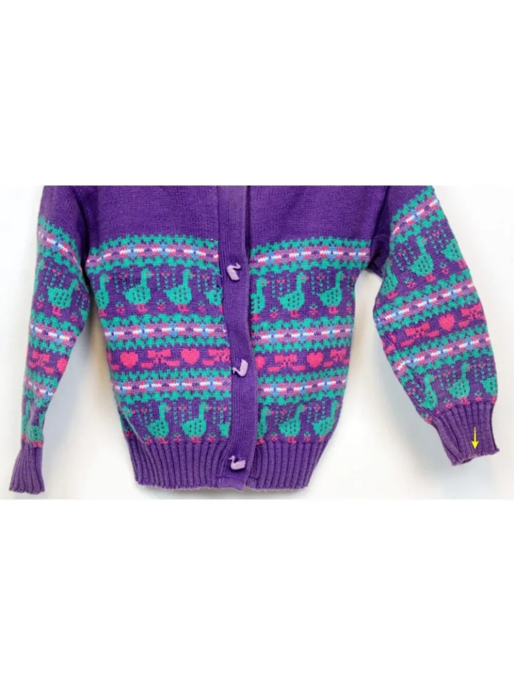 90s Hartstrings 2pc outfit 2T Country Duck Bows Cardigan Corduroy Pants Suspend
